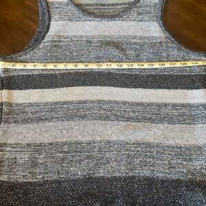 Etcetera Gray Knit Tank Top with Ombré Stripes
